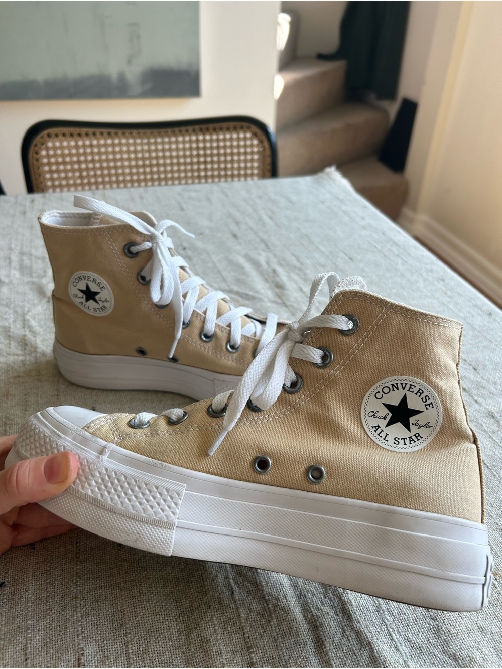 Converse Chuck Taylor All Star Lift Platform High Top — Khaki/Tan